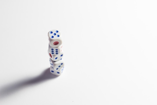 Photo close-up of dice over white background