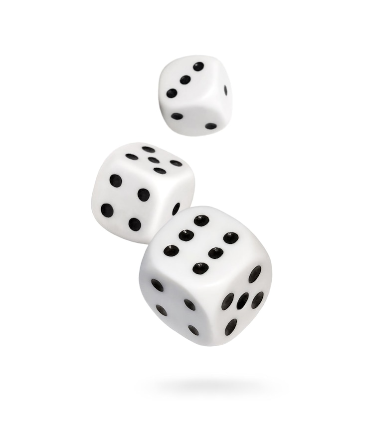 Photo close-up of dices over white background