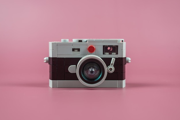 close-up of digital camera on table