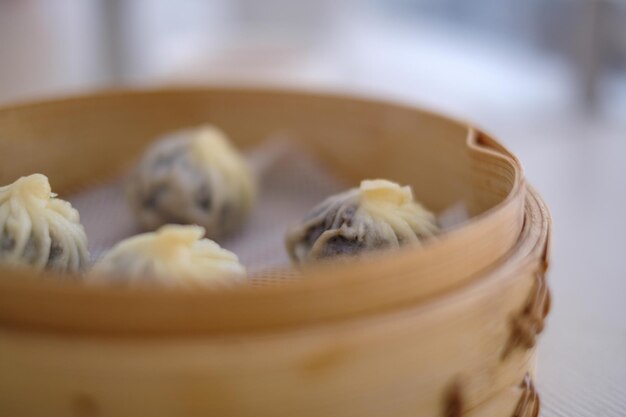 Photo close-up of dim sum on table