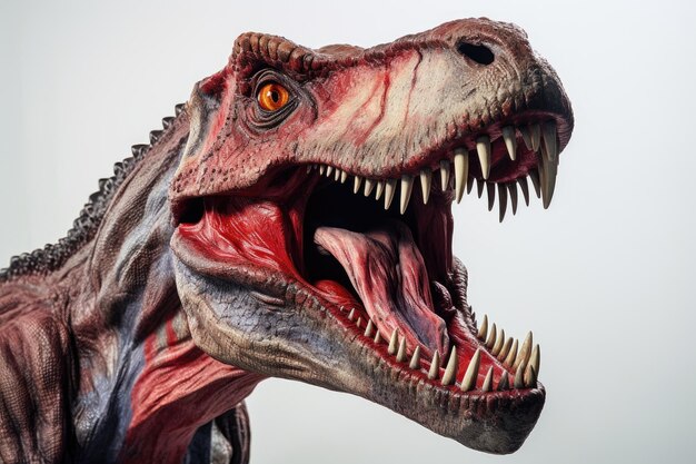 Photo close up of a dinosaur with its mouth open