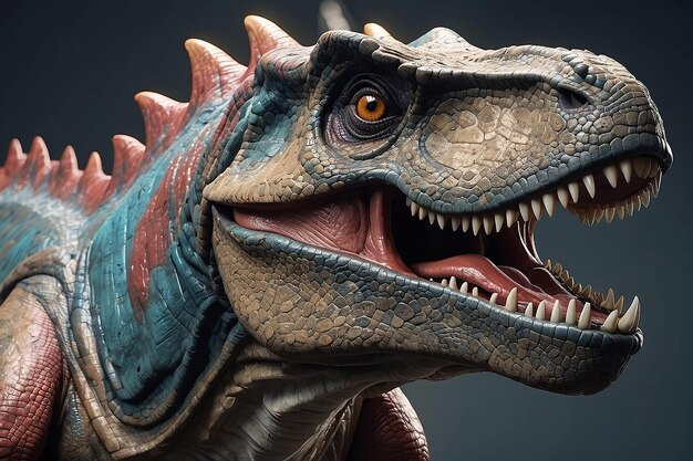 Photo a close up of a dinosaur with a very sharp teeth generative ai