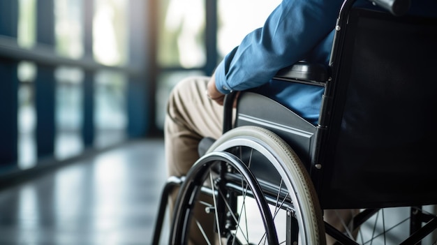 Close up Disabled Man on Wheelchair