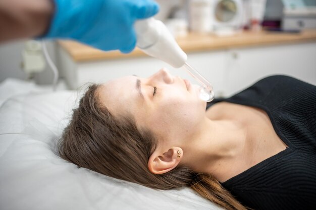 Close-up of doctor examining patient