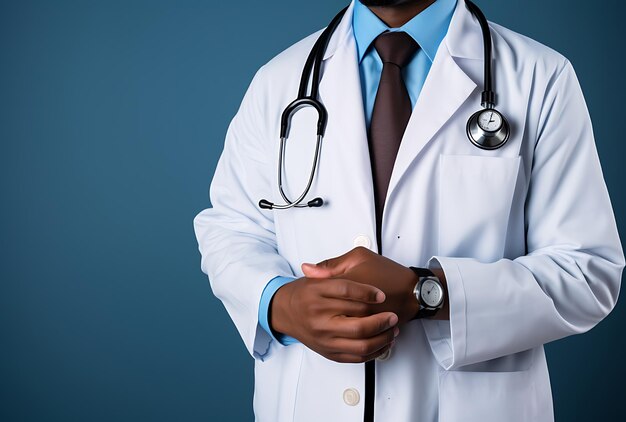 Close up of a doctor holding a stethoscope