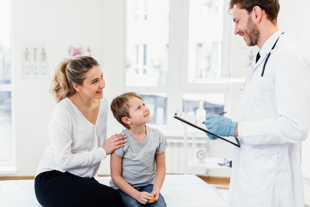 Close-up doctor talking to patient