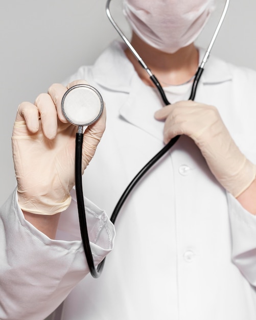 Photo close-up doctor with stethoscope