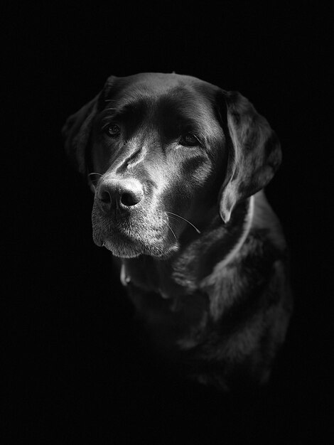 Foto close-up del cane che guarda da un'altra parte