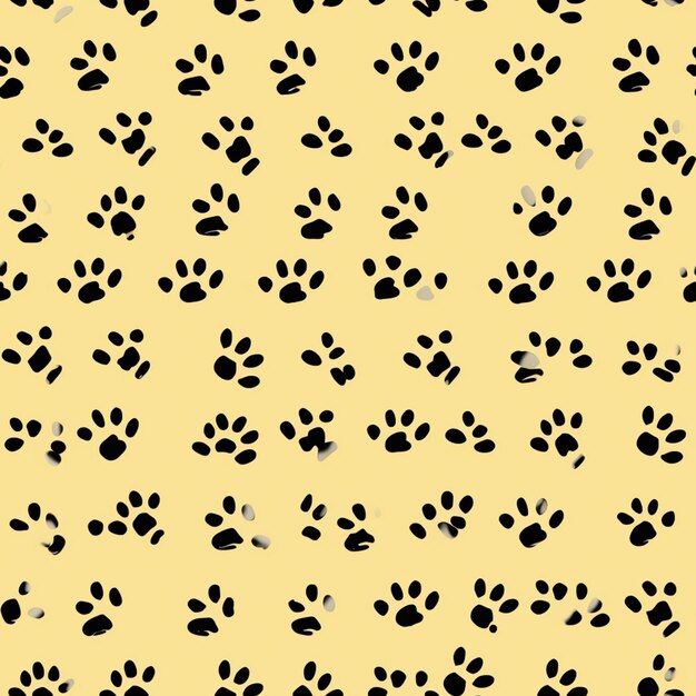 Photo a close up of a dog paw print on a yellow background generative ai