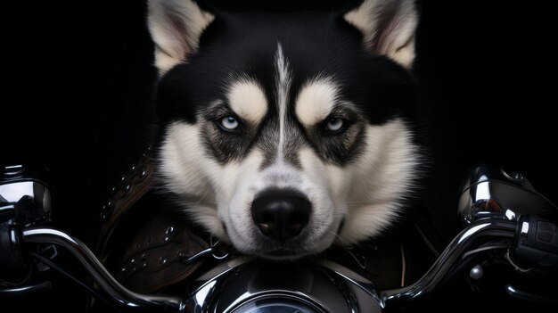 Close Up of a Dog Riding a Motorcycle