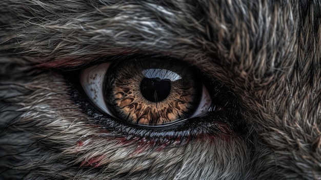 A close up of a dog's eye