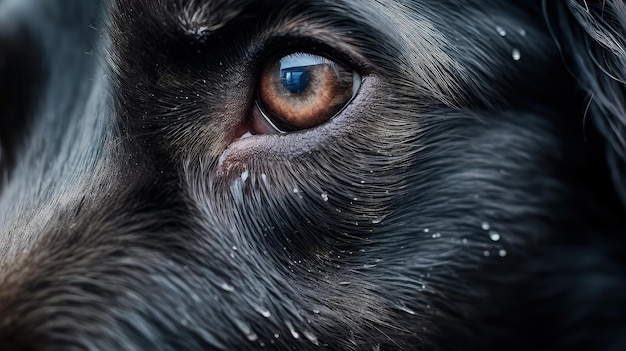 A close up of a dog's eye