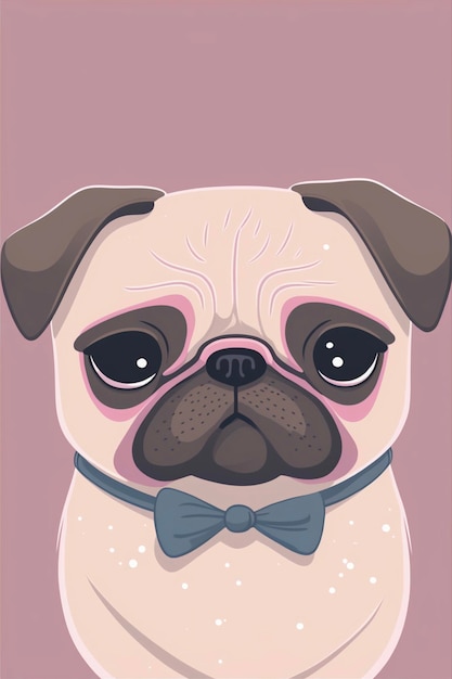 Photo close up of a dog wearing a bow tie generative ai