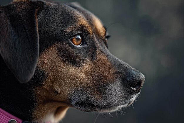 コラー を かぶっ た 犬 の クローズアップ