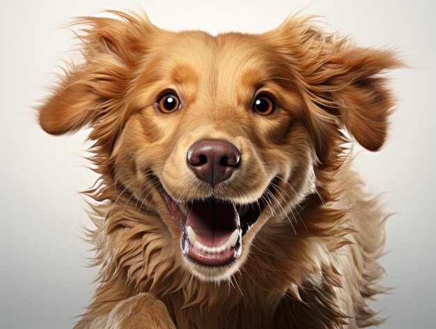 Photo a close up of a dog with its mouth open