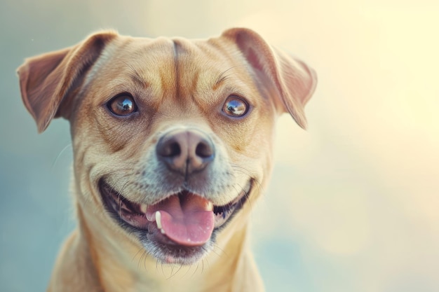 Photo a close up of a dog with its tongue out