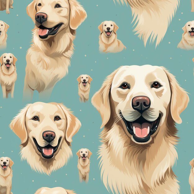 a close up of a dog with many different expressions on a blue background generative ai