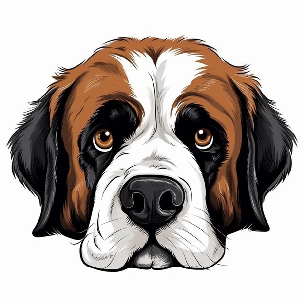 a close up of a dogs face with a white background generative ai