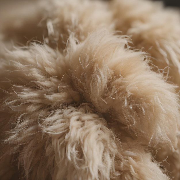 a close up of a dogs head with a fuzzy fur