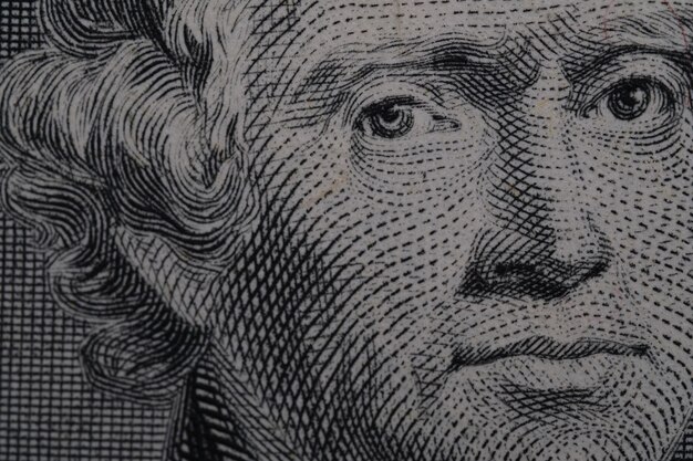 Photo a close up of a dollar bill with the words george washington on it.