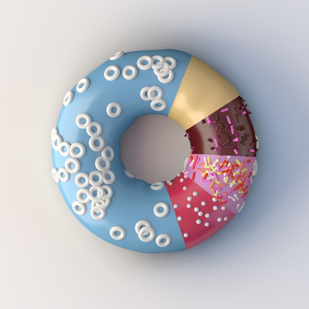 Photo close-up of donut over white background