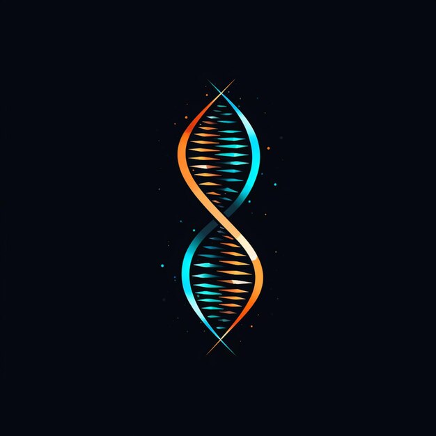 Photo a close up of a double stranded dna strand on a black background generative ai