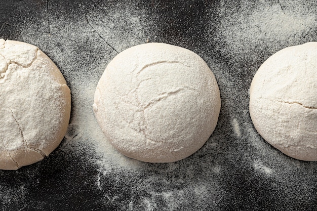 Photo close-up dough for pizza