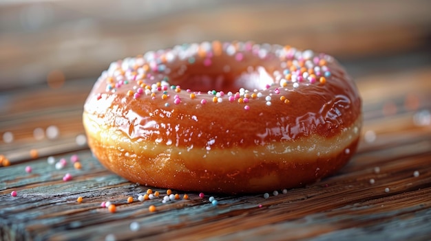 Close Up of a Doughnut With Sprinkles