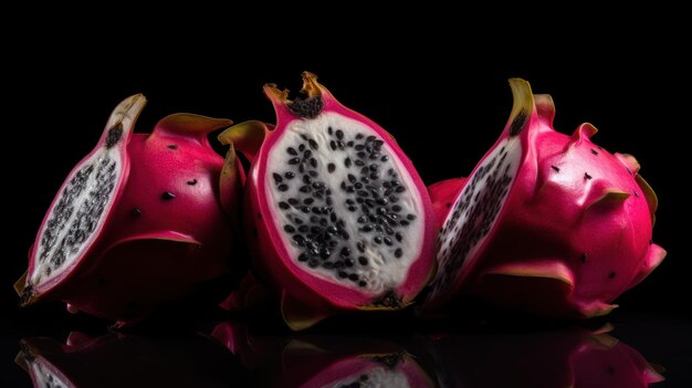 A close up of a dragon fruit