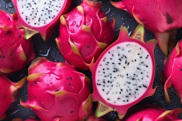 A close up of a dragon fruit