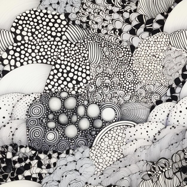 a close up of a drawing of a bunch of circles generative ai