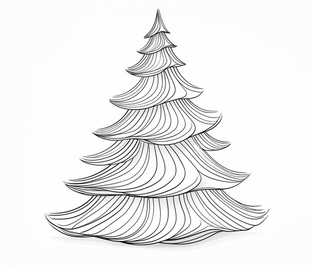 Photo a close up of a drawing of a christmas tree with a star on top generative ai