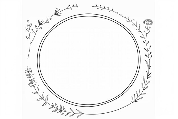 a close up of a drawing of a circle with flowers and leaves generative ai