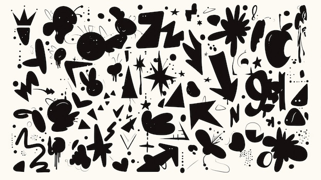 a close up of a drawing of various shapes and sizes generative ai