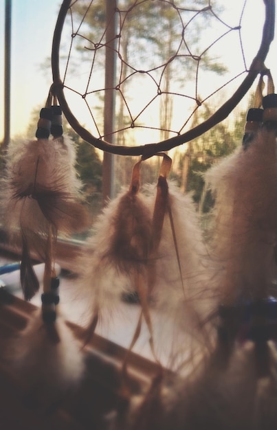 Foto close-up del dreamcatcher a casa