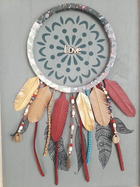 close-up of dreamcatcher