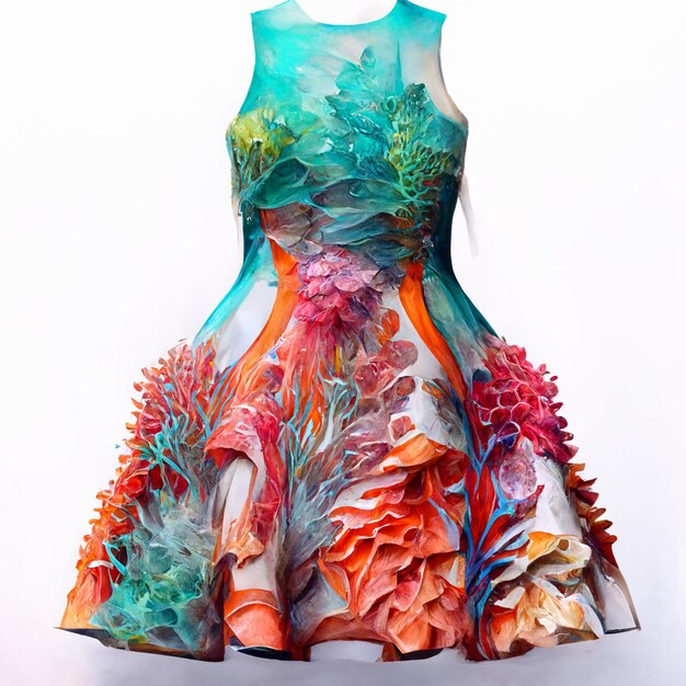 Photo a close up of a dress with a floral design on it generative ai