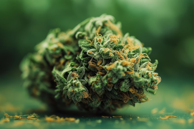 Close up of a dried cannabis marijuana bud