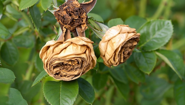 A close up of a dried flower with the leaves missing.