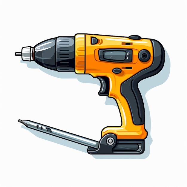 Photo a close up of a drill and a screwdriver on a white background generative ai