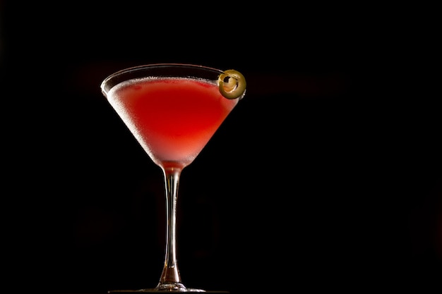 close-up of drink against black background