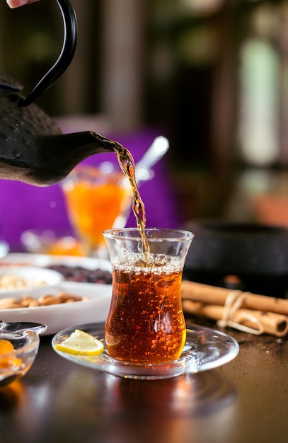 Close-up of drink in glass on table