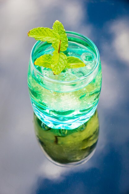 Close-up of drink in glass on table