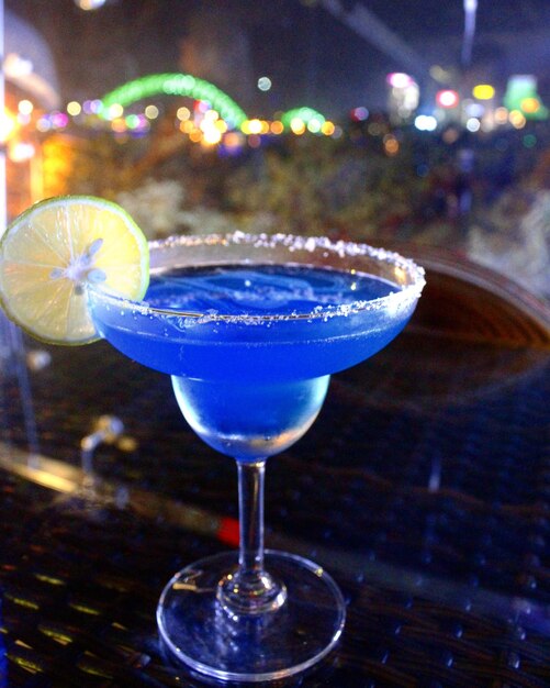 Close-up of drink in glass on table