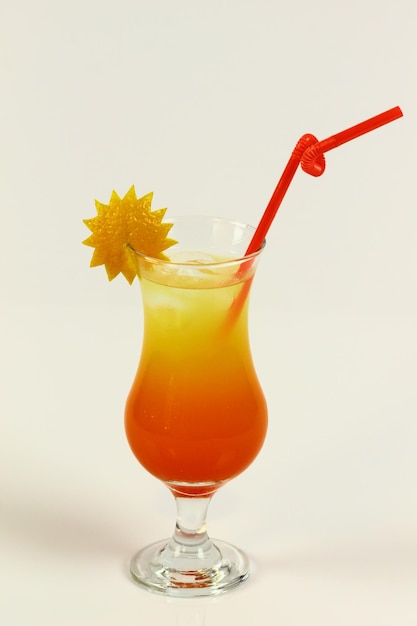 Close-up of drink in glass over white background