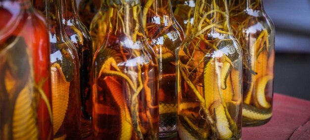 Close-up of drink on glass