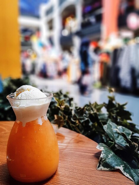 Close-up of drink on table