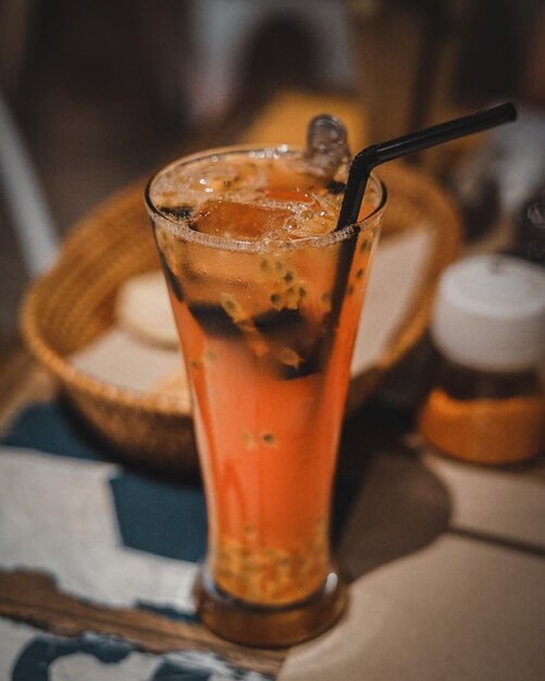 Close-up of drink on table