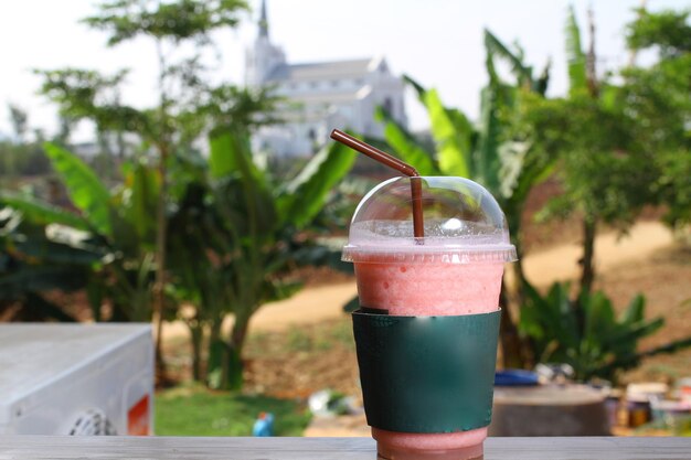 Photo close-up of drink on table