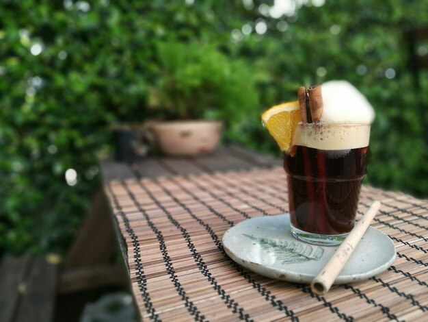 Close-up of drink on table